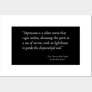 A Quote about Depression from "Storms of the Psyche" by Charlotte Brontë Posters and Art